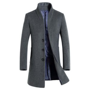 manteau long gris