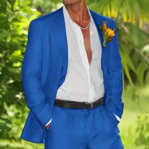 Costume d'été en lin pour homme