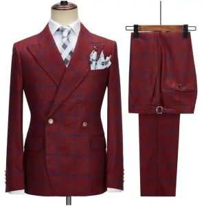 costume vintage rouge croisé