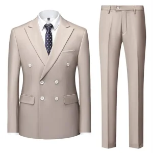 Costume croisé pour homme ensemble 2 pièces