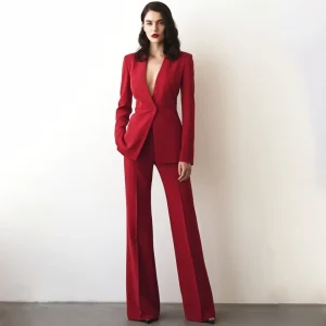 Costume 2 pièces rouge femme