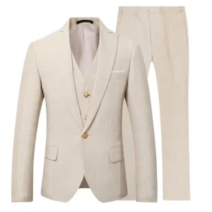 Costume beige ivoire pour homme