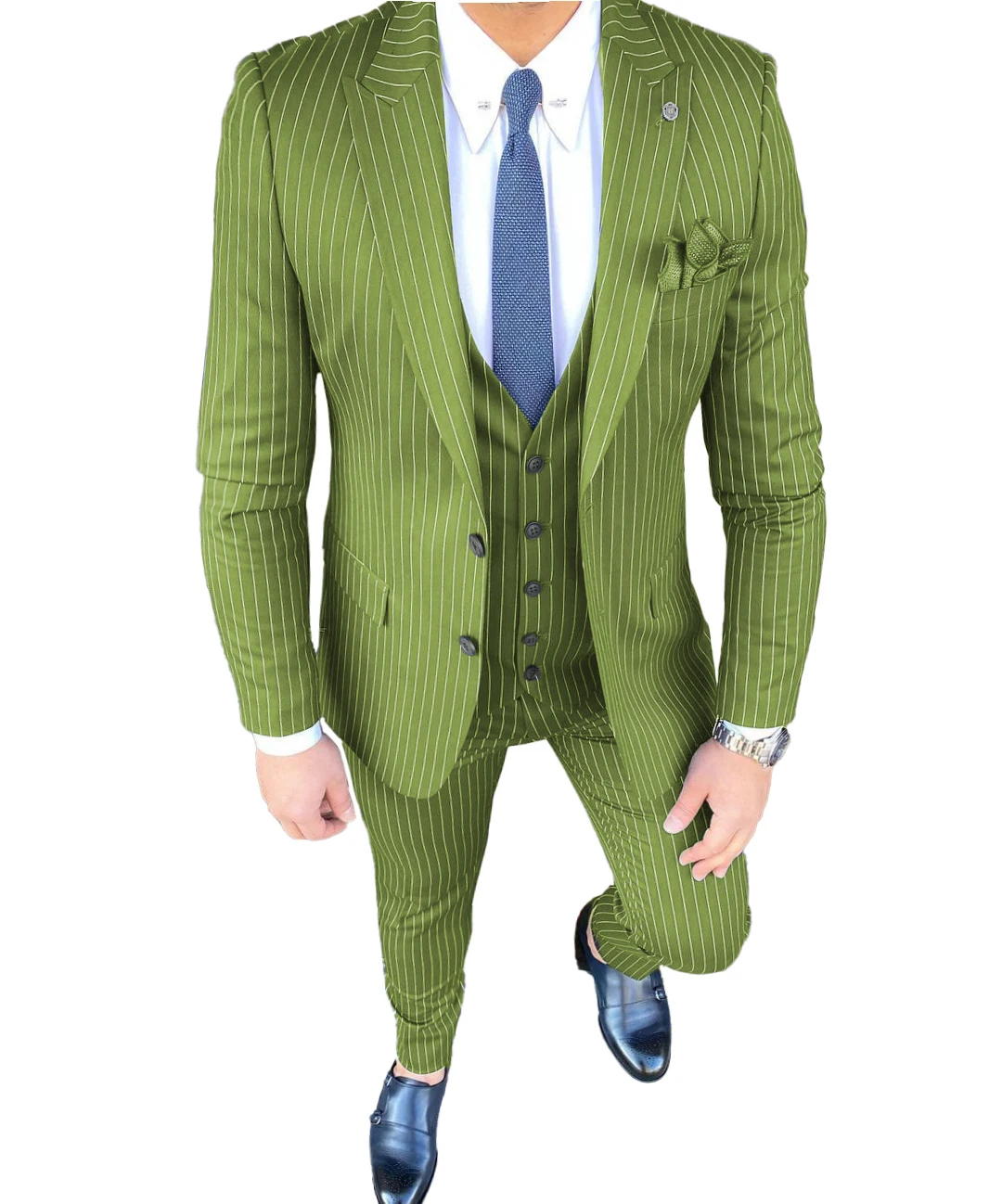 Costume de mariage vert olive pour homme
