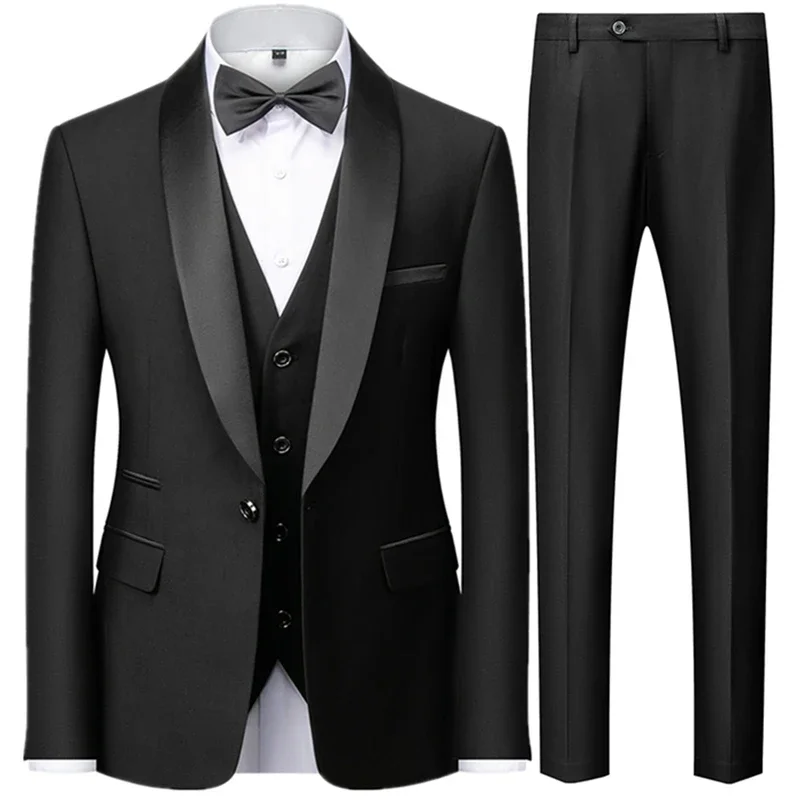 Ensemble trois pièces noir pour homme