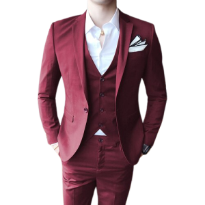 costume trois pièces rouge