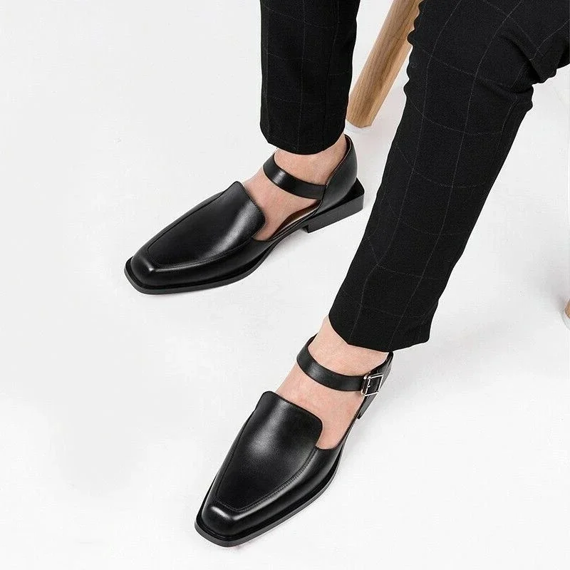 sandales noires chic pour hommes