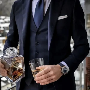 Costume 3 pièces bleu marine homme coupe slim