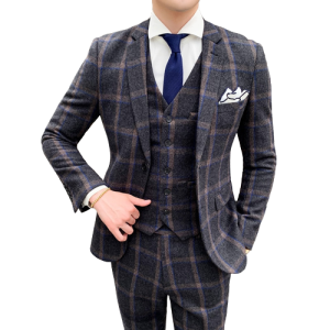 Costume Finn Shelby Carreau Nuance Bleu et Marron