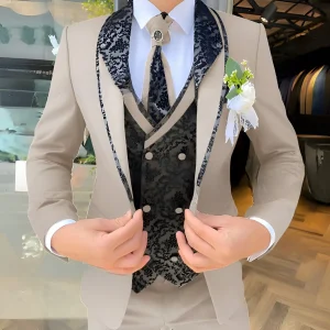 Costume beige pour homme ensemble