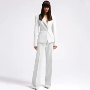 Costume 2 pièces blanc pour femme